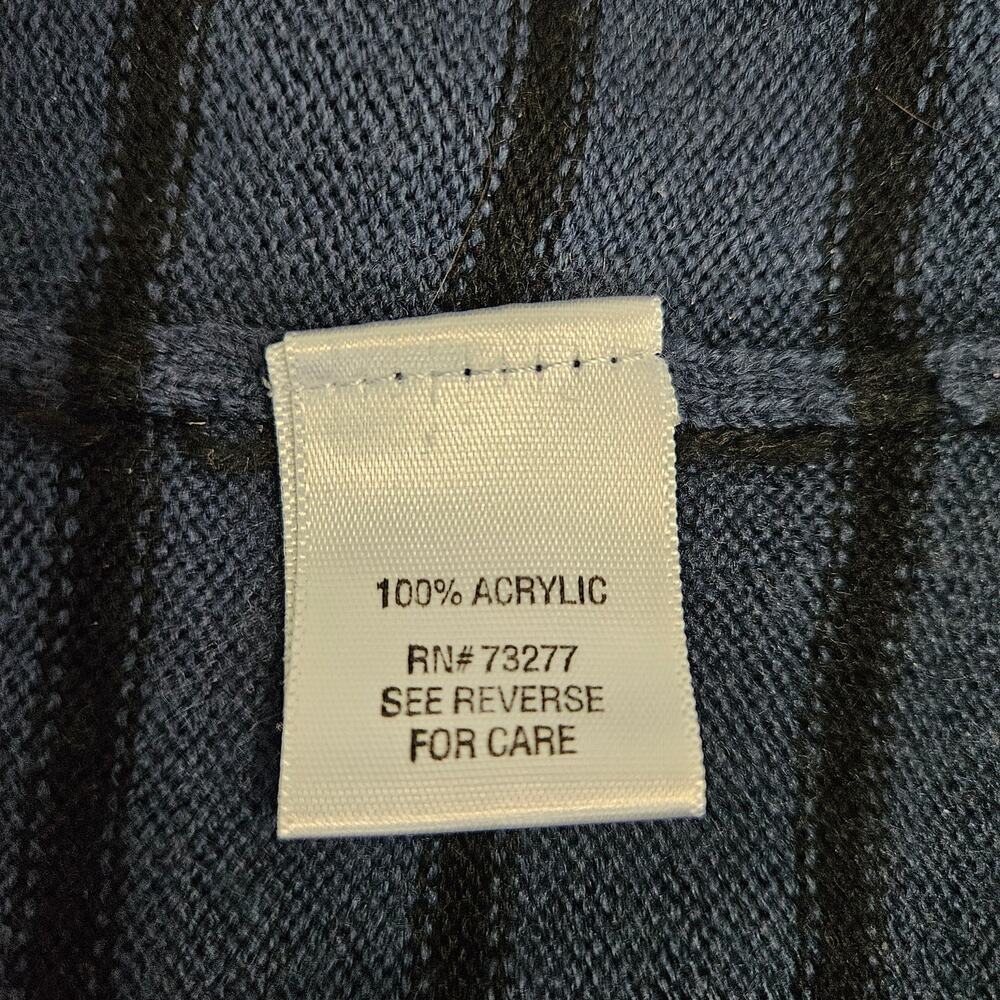 Croft & Barrow Size M Grey Blue Block Striped Acrylic Knit Sweater Top Shirt - Picture 14 of 16